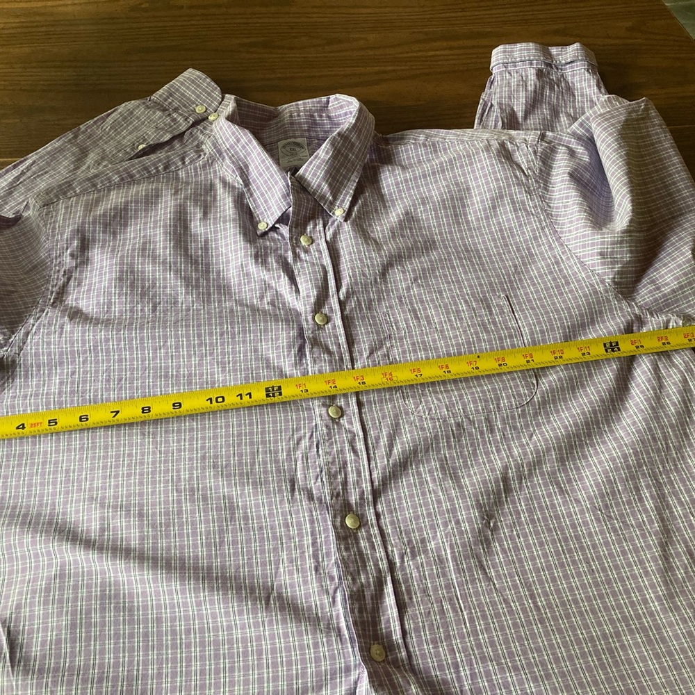 Men’s Brooks brothers, purple, white, original polo, shirt, button down front - Picture 3 of 8
